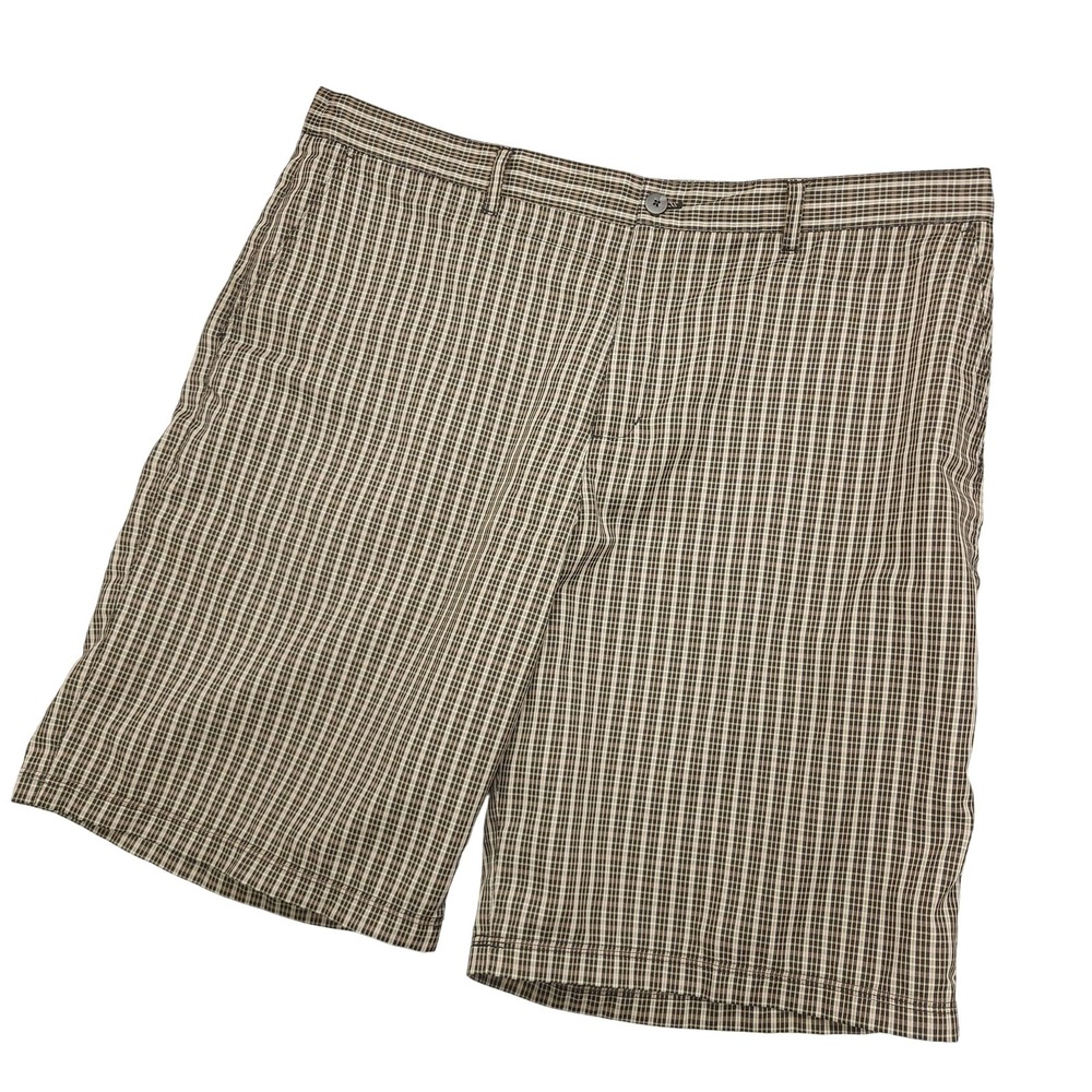 Adidas Shorts‎ Mens 40 Brown Tan Plaid Golf Performance Stretch Chino Casual